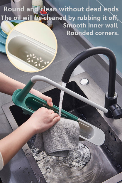 Telescopic Sink Rack - Adjustable Over-Sink Organiser with Towel Holder